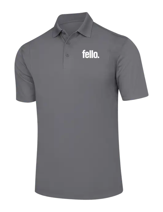 Medium Grey Micropique Sport-Wick Polo w/Fello. Logo