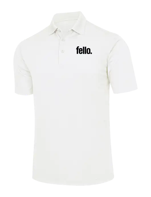 White Micropique Sport-Wick Polo w/Fello. Logo