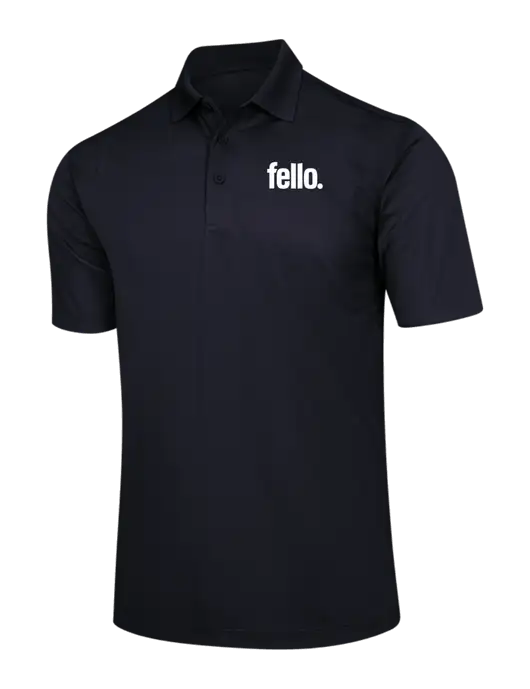 Black Micropique Sport-Wick Polo w/Fello. Logo