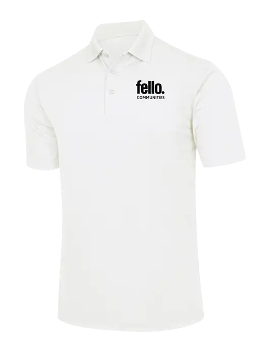 White Micropique Sport-Wick Polo w/Fello Communities Logo