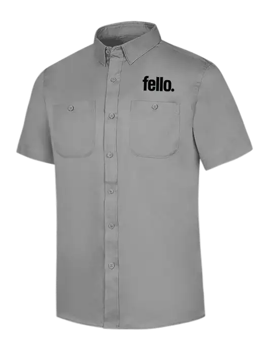 Red Kap Light Grey Short Sleeve Work Shirt w/Fello. Logo