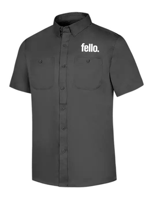 Red Kap Charcoal Grey Short Sleeve Work Shirt w/Fello. Logo