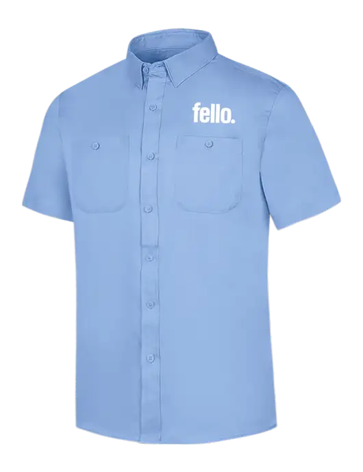 Red Kap Light Blue Short Sleeve Work Shirt w/Fello. Logo