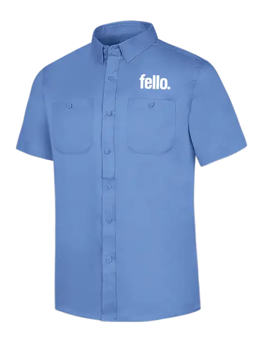 Red Kap Carolina Blue Short Sleeve Work Shirt w/Fello. Logo