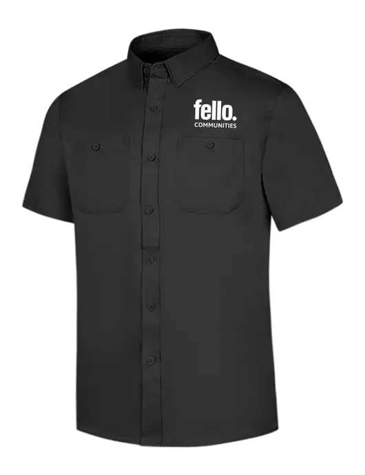 Red Kap Black Short Sleeve Work Shirt w/Fello Communities Logo