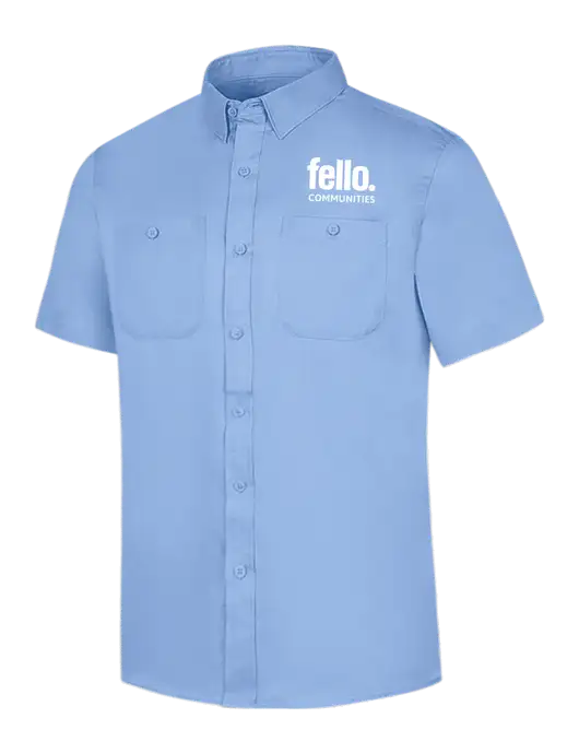 Red Kap Light Blue Short Sleeve Work Shirt w/Fello Communities Logo