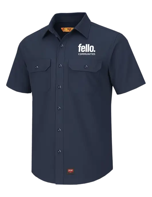 Red Kap Navy Short Sleeve Solid Ripstop Shirt w/Fello Communities Logo