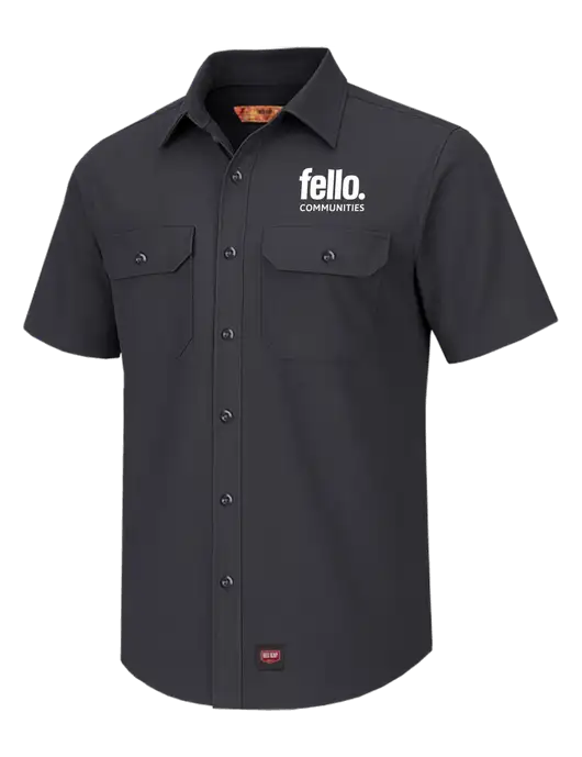 Red Kap Charcoal Short Sleeve Solid Ripstop Shirt w/Fello Communities Logo