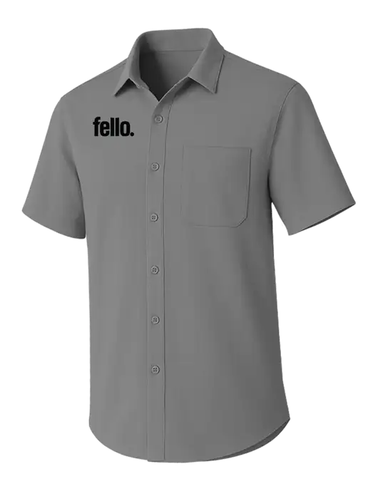 Light Grey Short Sleeve UV Dockside Shirt w/Fello. Logo