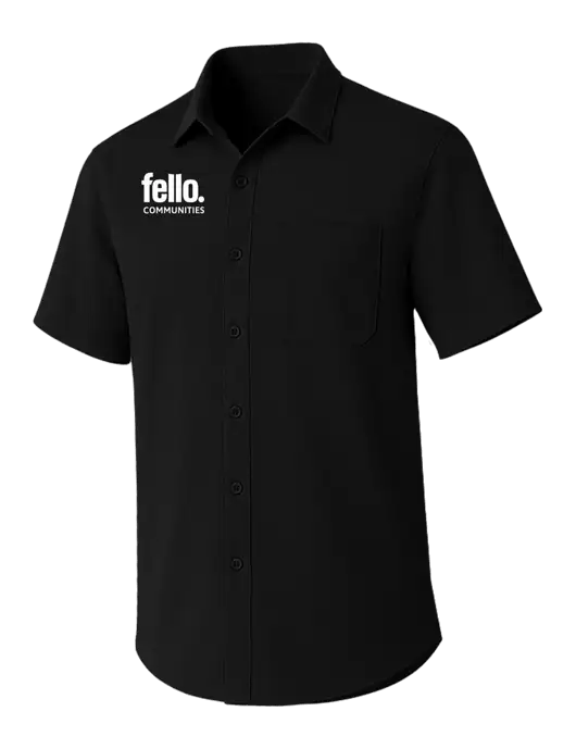 Black Short Sleeve UV Dockside Shirt w/Fello Communities Logo