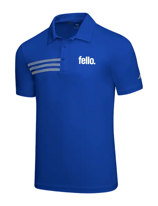 Adidas Royal 3 Stripes Chest Polo w/Fello. Logo
