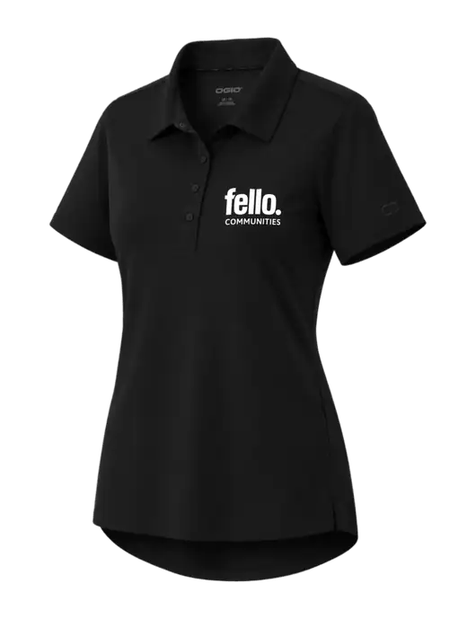 OGIO Womens Envision Black Polo w/Fello Communities Logo