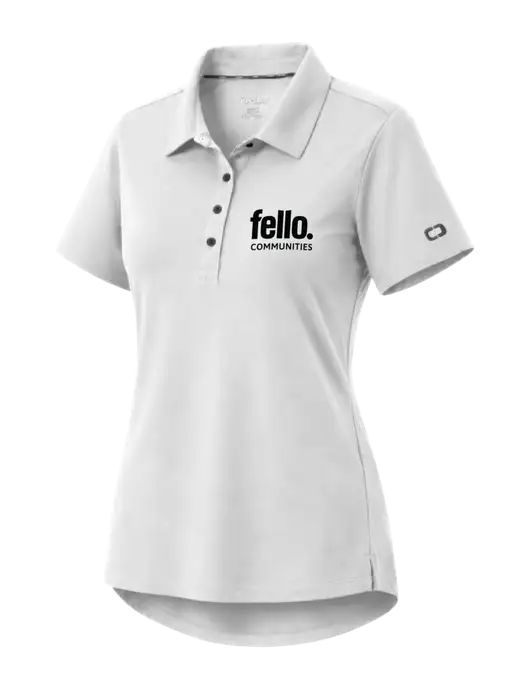 OGIO Womens Envision White Polo w/Fello Communities Logo
