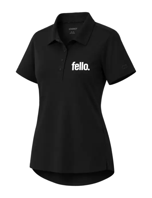 OGIO Womens Envision Black Polo w/Fello. Logo