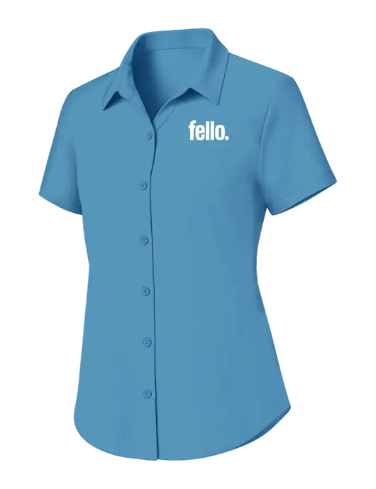 Womens Carolina Blue Short Sleeve UV Dockside Shirt w/Fello. Logo