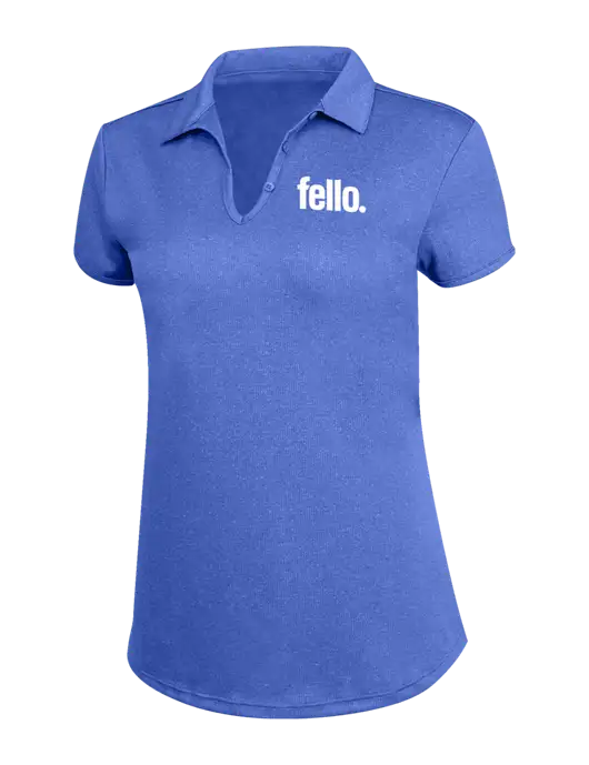 Womens Light Royal Trace Heather Polo w/Fello. Logo