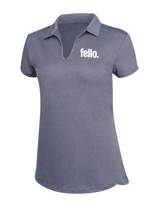True Navy Womens Trace Heather Polo w/Fello. Logo
