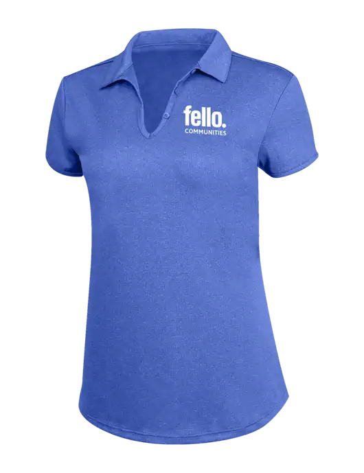 Womens Light Royal Trace Heather Polo w/Fello Communities Logo
