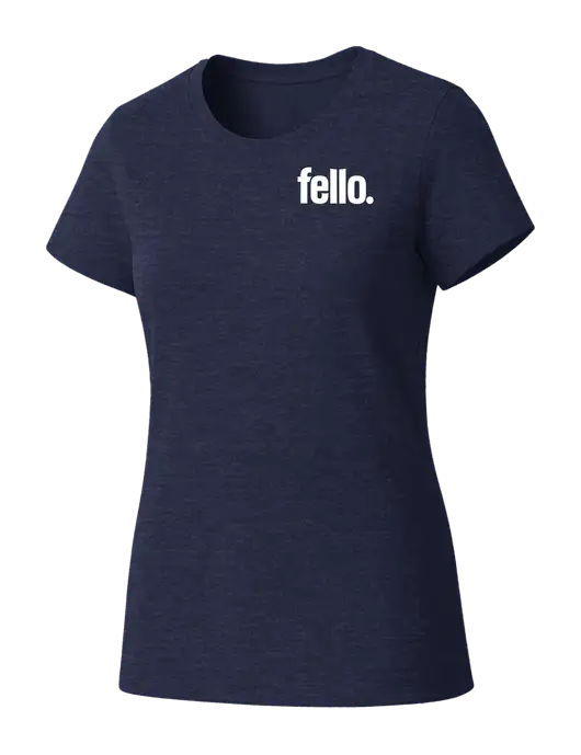 Womens Seriously Soft Heathered Navy T-Shirt w/Fello. Logo