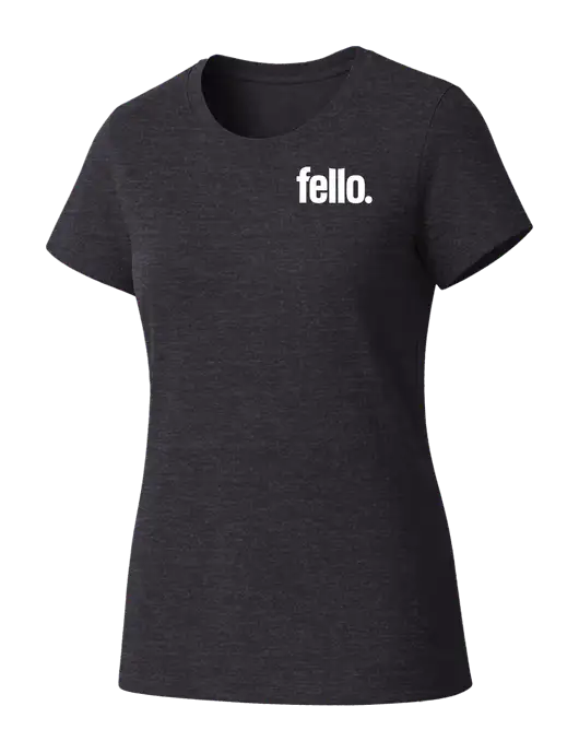 Womens Seriously Soft Heathered Charcoal T-Shirt w/Fello. Logo