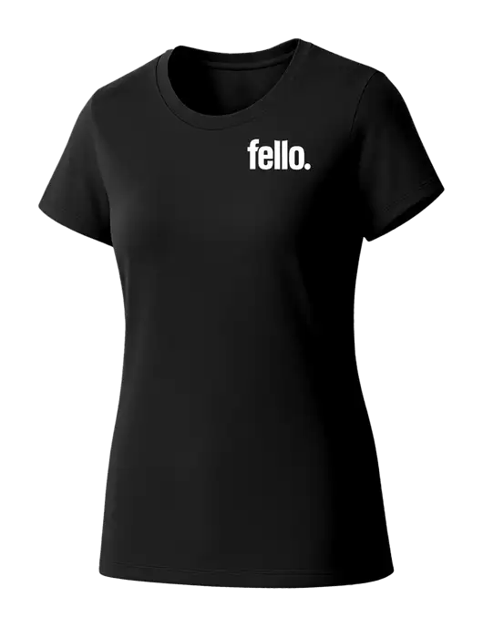 Womens Seriously Soft Black T-Shirt w/Fello. Logo