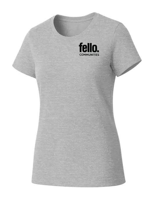 Womens Seriously Soft Light Heathered Grey T-Shirt w/Fello Communities Logo