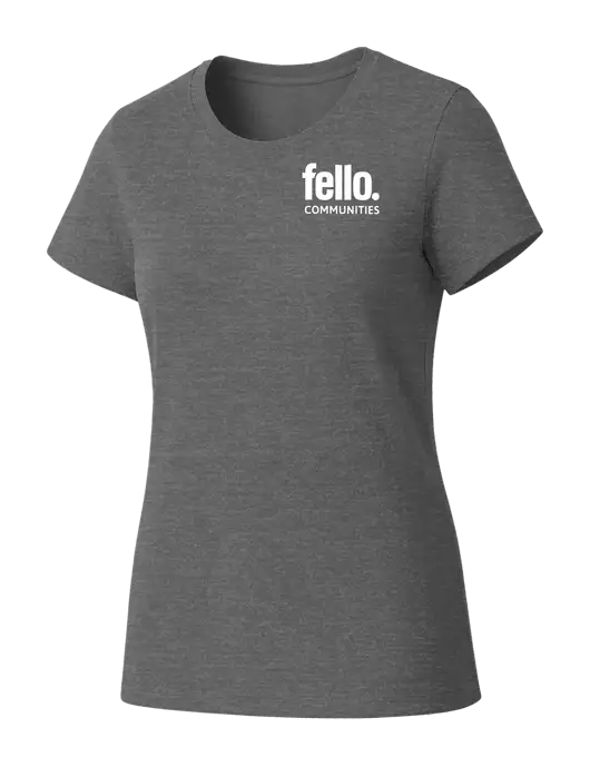 Womens Seriously Soft Grey Frost T-Shirt w/Fello Communities Logo