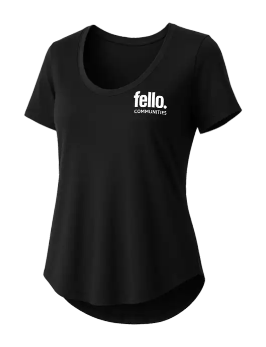 Mercer+Mettle Womens Black Stretch Jersey Relaxed Scoop w/Fello Communities Logo