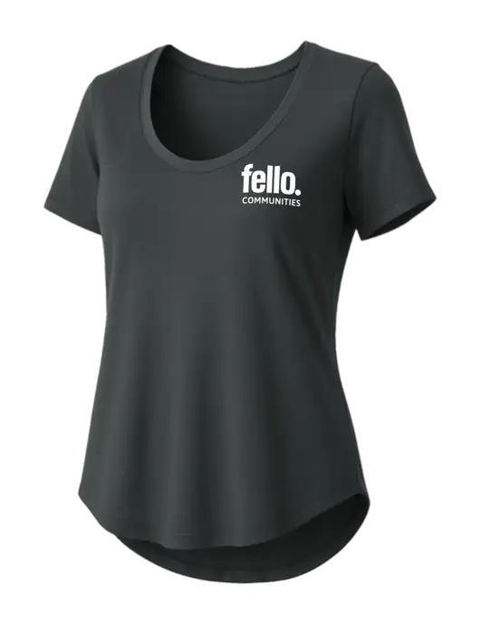 Mercer+Mettle Womens Dark Grey Stretch Jersey Relaxed Scoop w/Fello Communities Logo