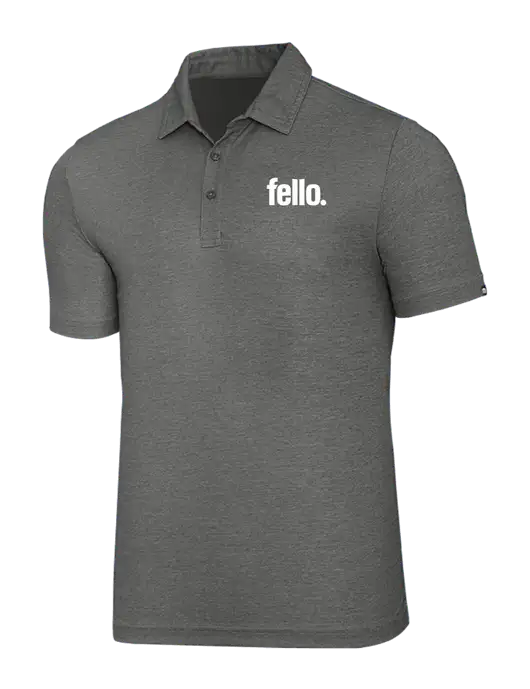 TravisMathew Grey Heather Oceanside Polo w/Fello. Logo