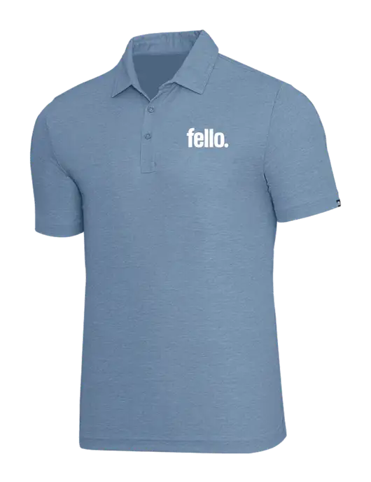 TravisMathew Slate Blue Heather Oceanside Polo w/Fello. Logo