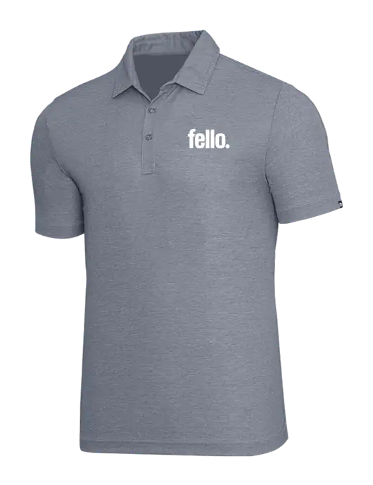 TravisMathew Navy Heather Oceanside Polo w/Fello. Logo