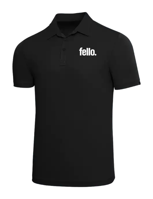 TravisMathew Black Solid Oceanside Polo w/Fello. Logo