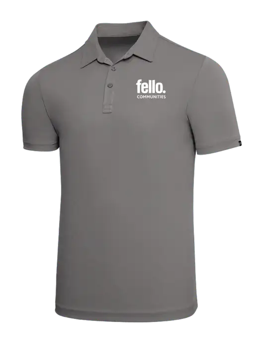 TravisMathew Grey Solid Oceanside Polo w/Fello Communities Logo