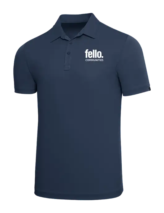 TravisMathew Navy Solid Oceanside Polo w/Fello Communities Logo