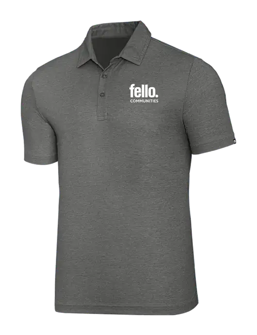 TravisMathew Grey Heather Oceanside Polo w/Fello Communities Logo
